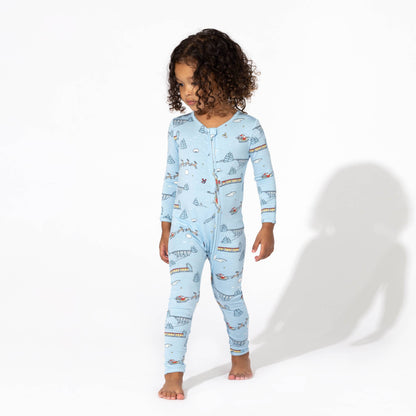 Winter Train Bamboo Convertible Footie