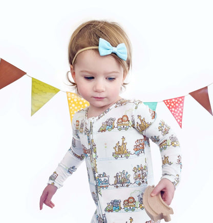 Zoo Train Bamboo Convertible Footie