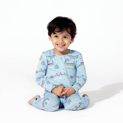 Winter Train Bamboo Convertible Footie