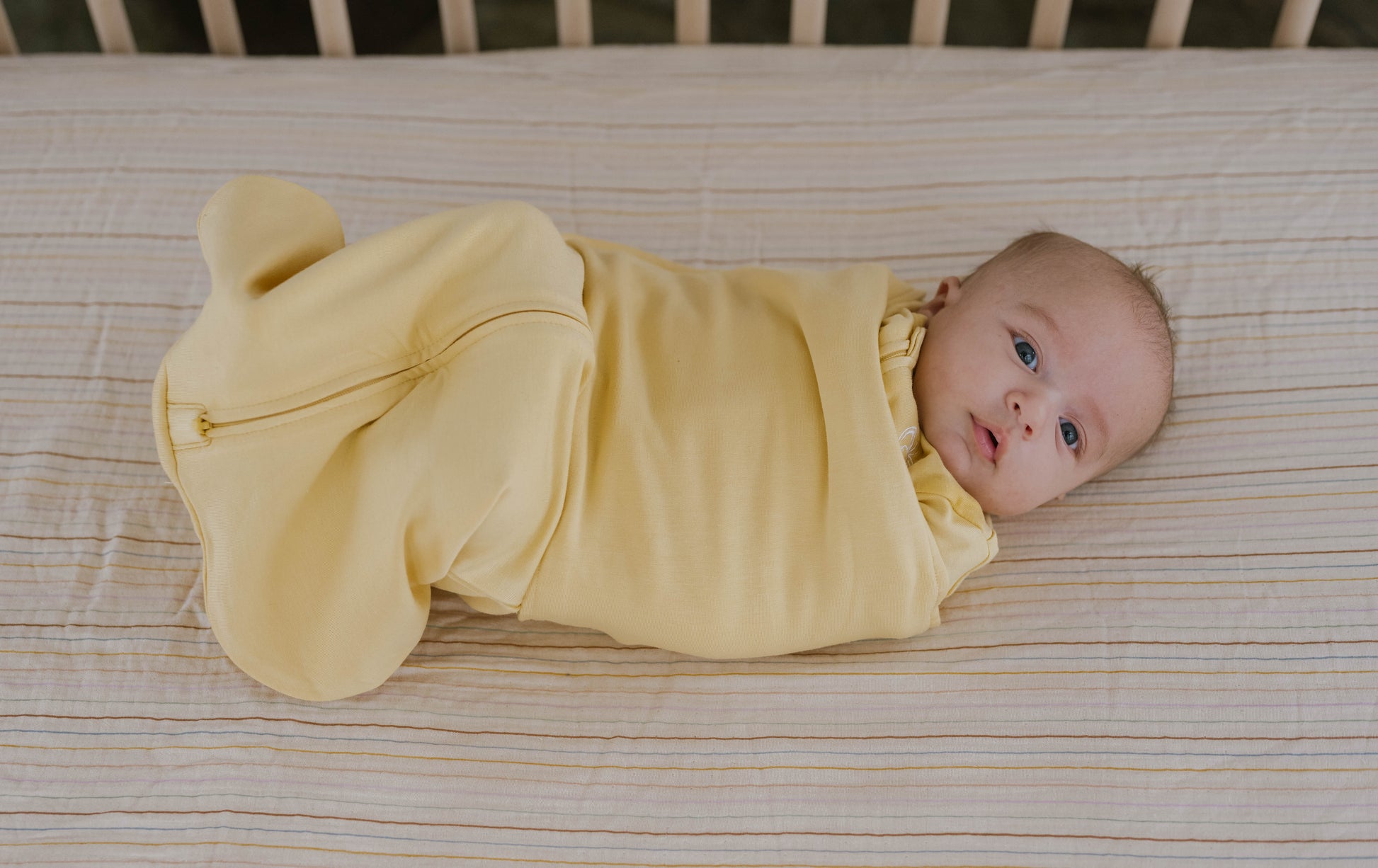 Butterfly Swaddle Yellow Baby Wrapped