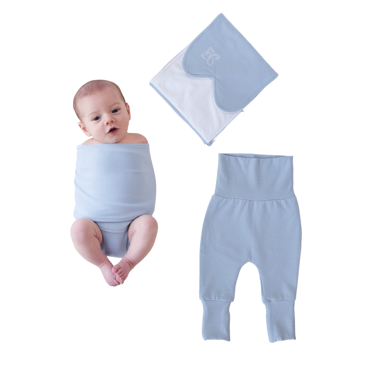 Swaddle T-Wrap Band & Footie Pajama Pant Set