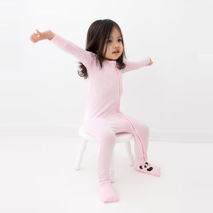 Pink Bamboo Convertible Footie